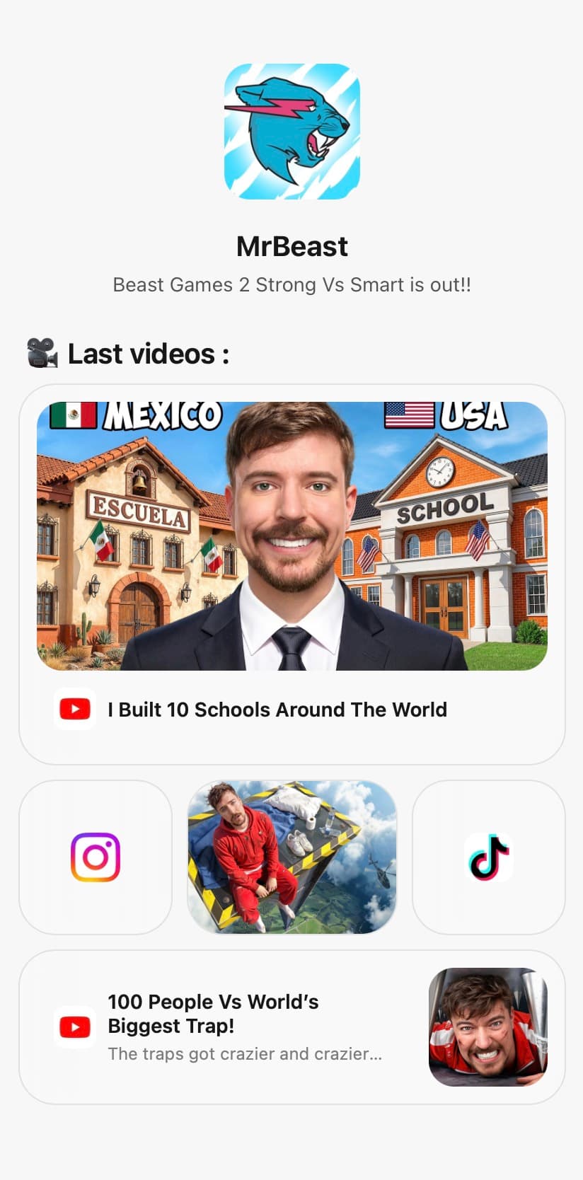 Página bento de Clickslab en móvil